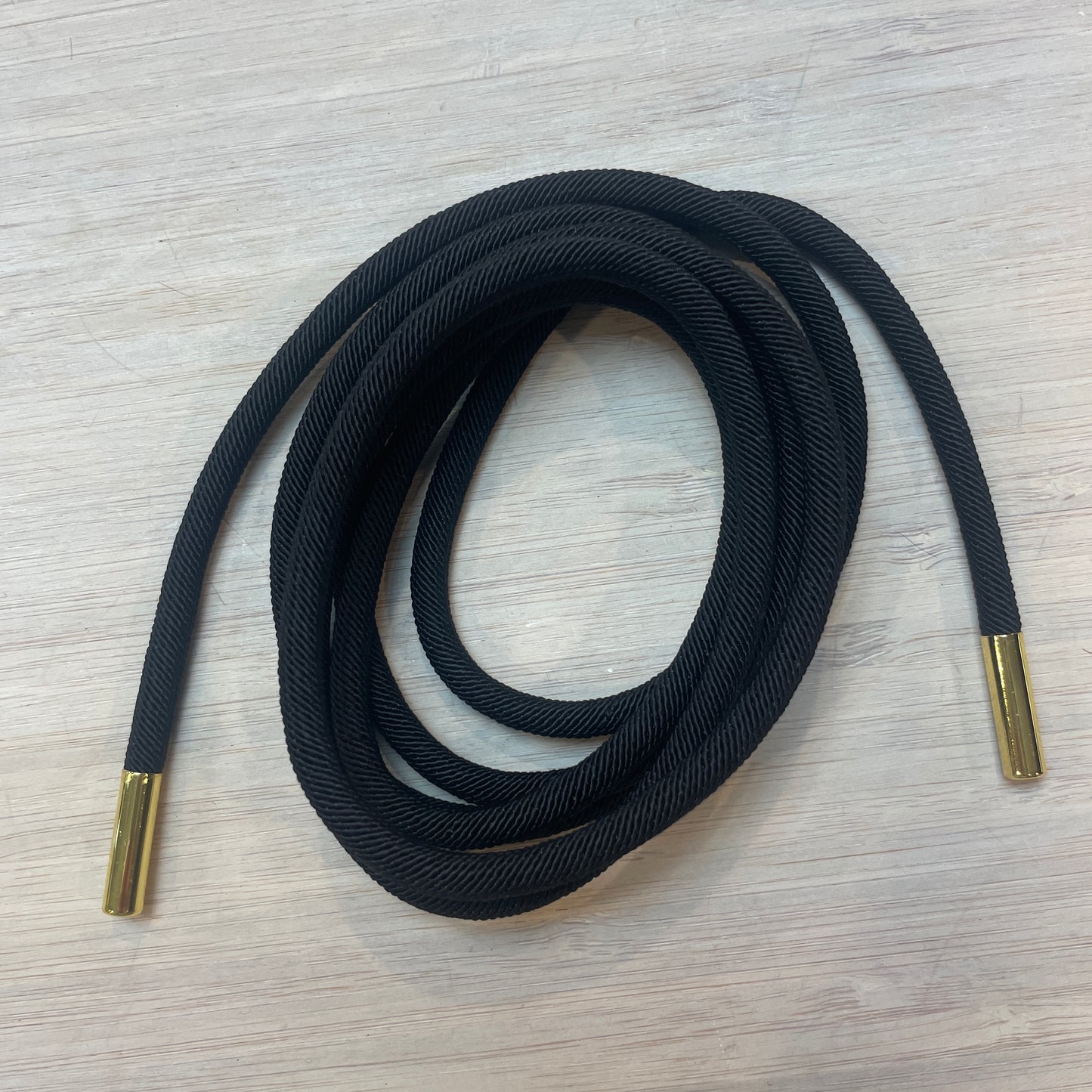 Black toggled cord tie 170cm