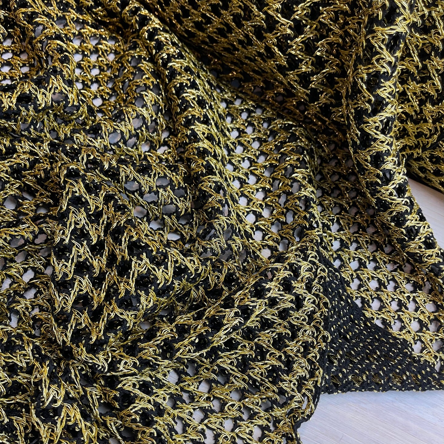 Star Spangled Gold Black Cotton Mesh