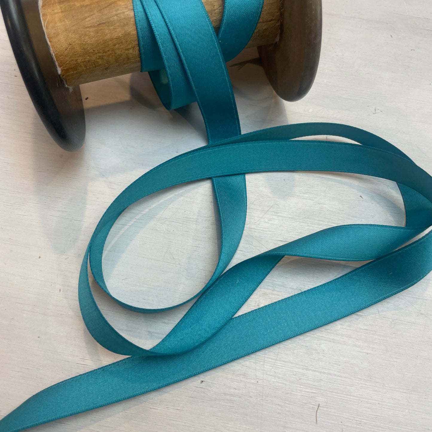 teal double sided de lustred satin fashion quality ribbon