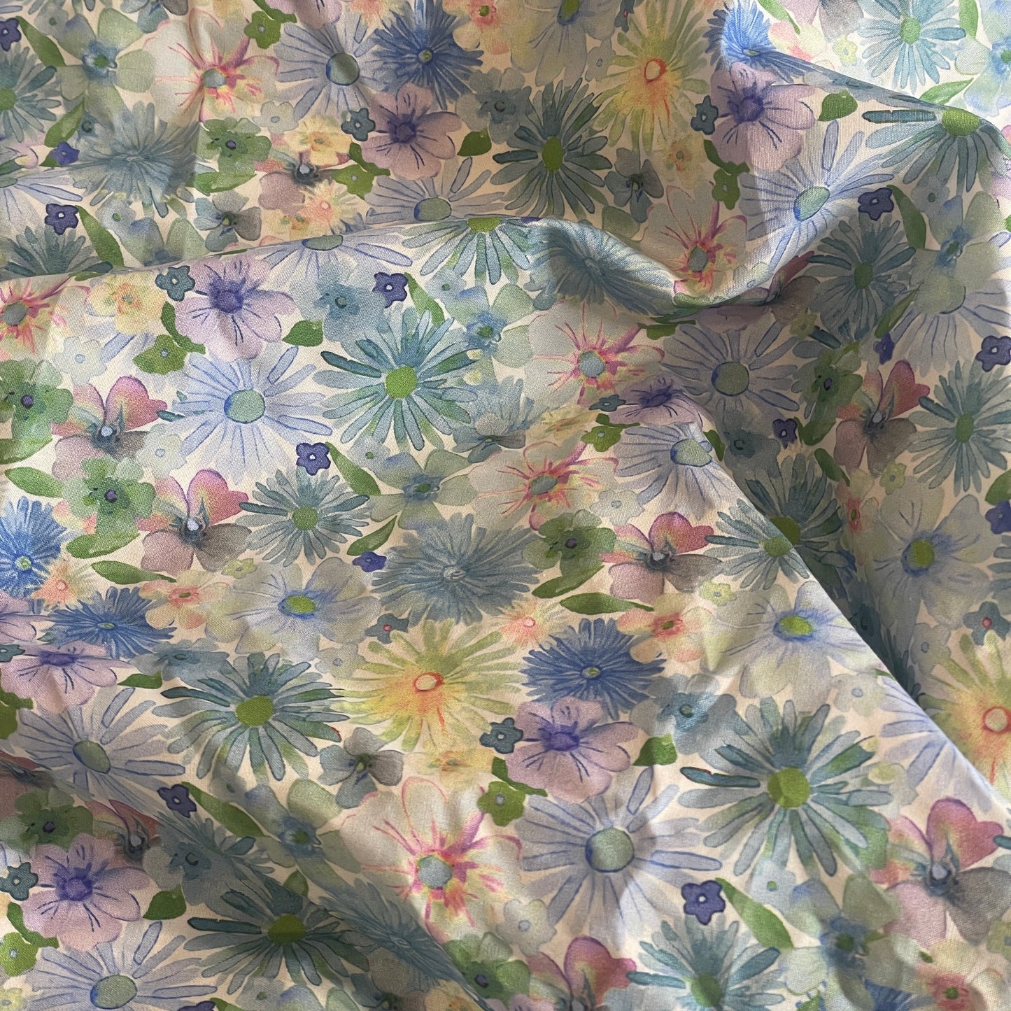 Watercolour garden Cotton Shirting