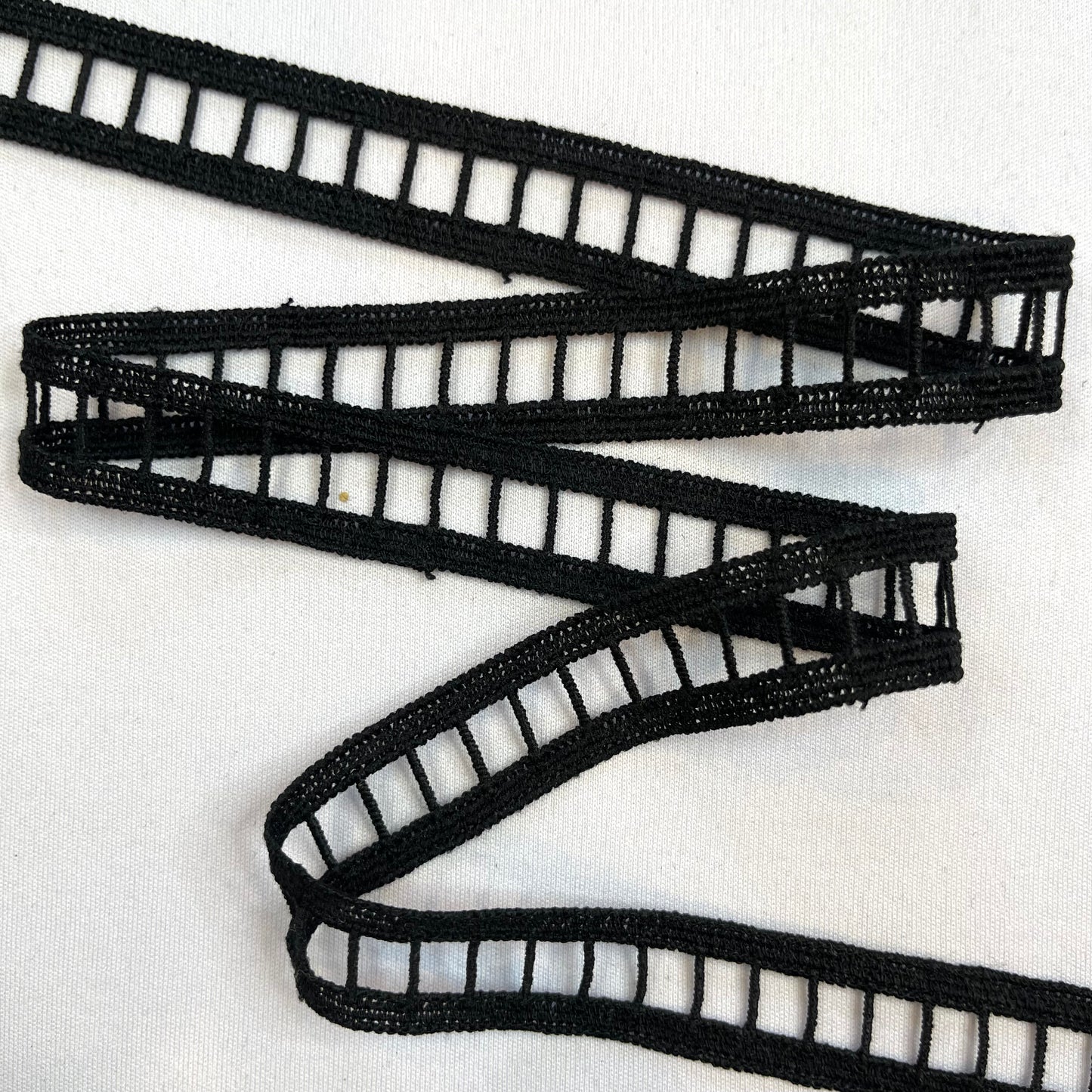 Ladder Insertion Lace Trim Black