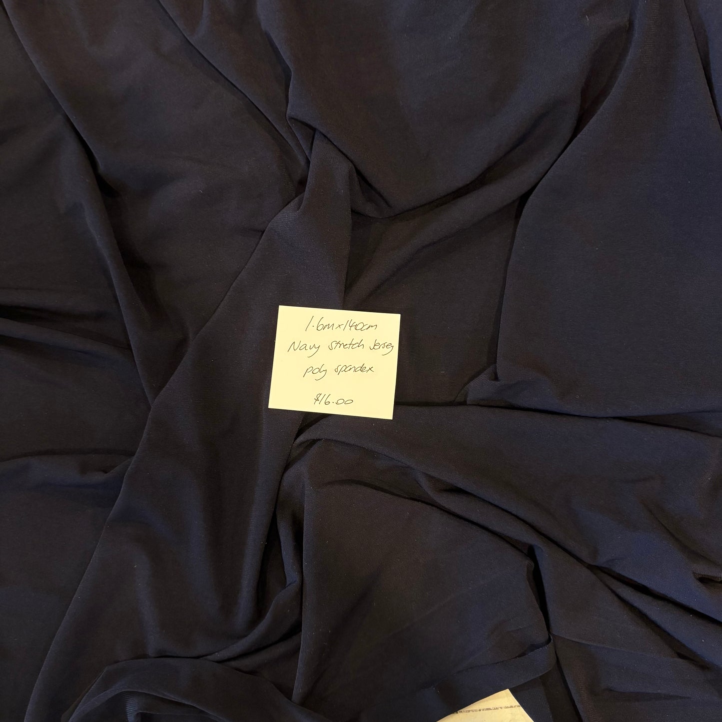 1.6m Navy Stretch Jersey
