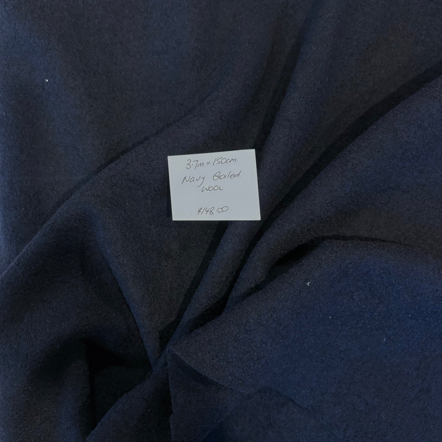 3.7m Navy Boiled Wool
