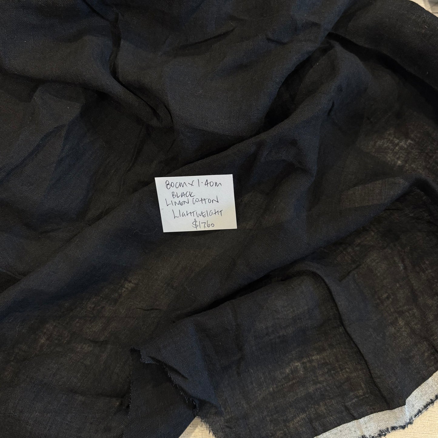 80cm Black Linen Cotton