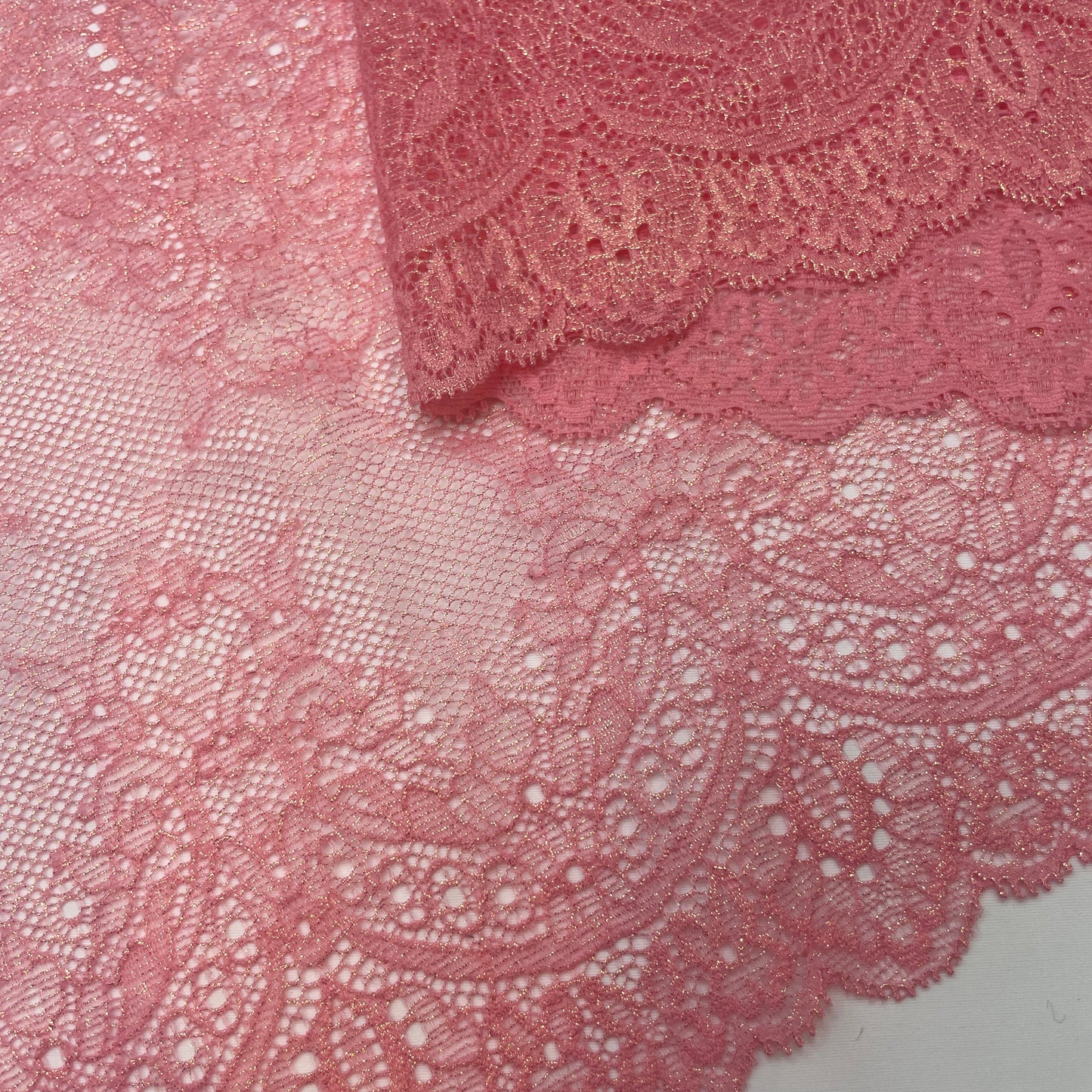 candy floss shimmer Stretch Lace