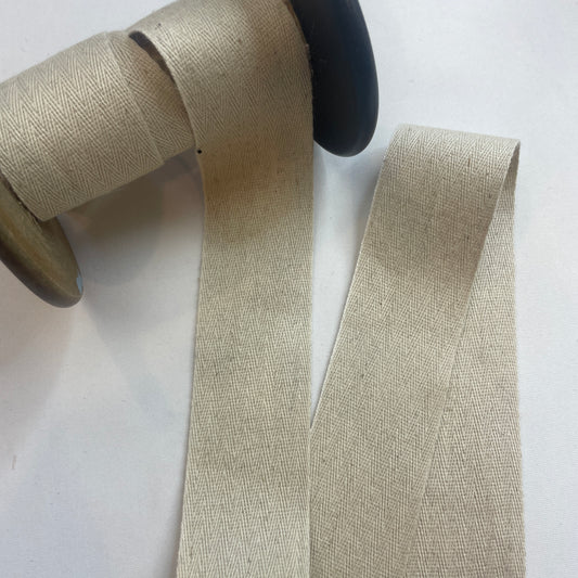 40mm natural herringbone cotton tape