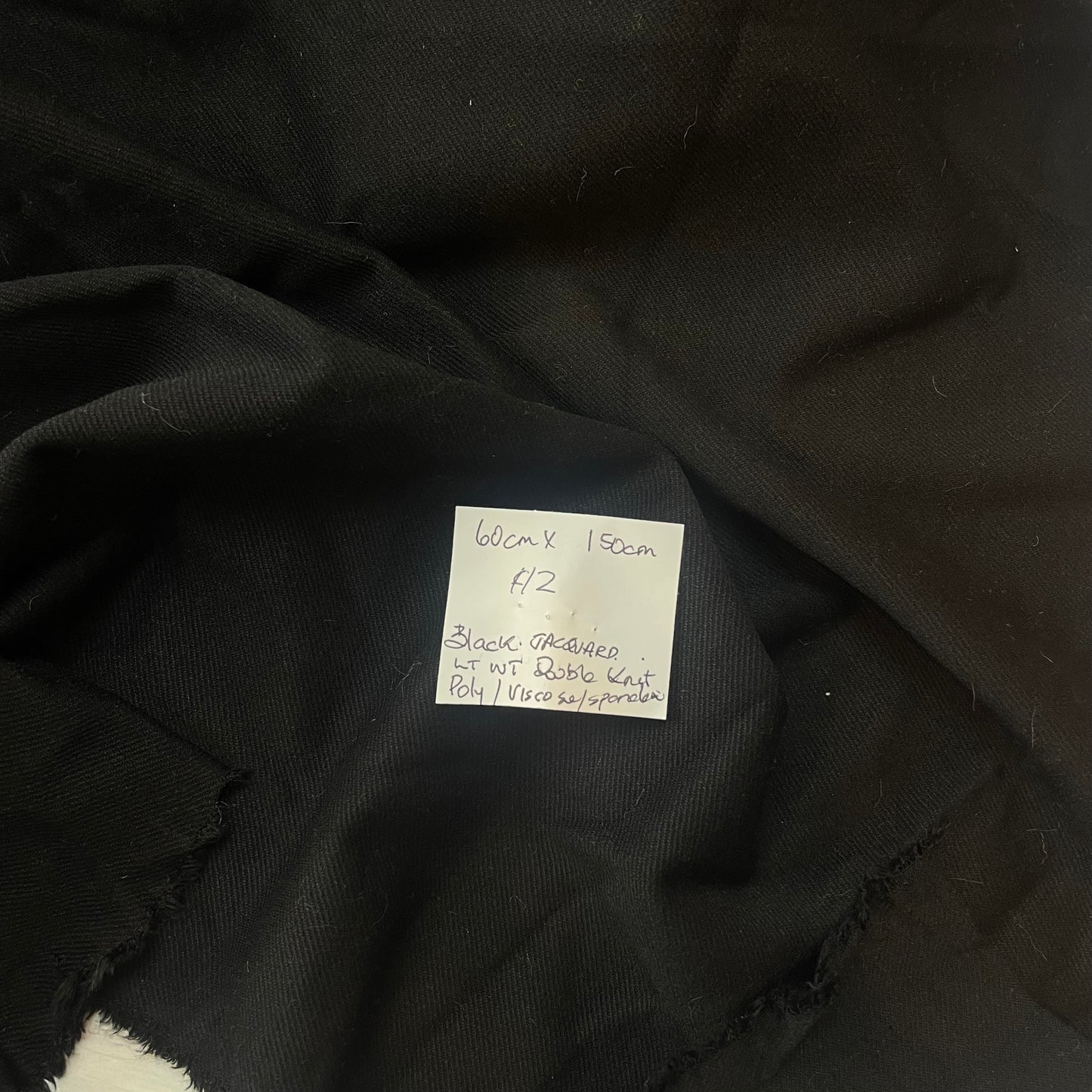 60cm Black Jacquard Double Knit