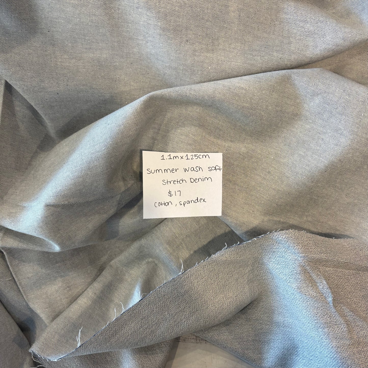1.1m Summer Wash Soft Stretch Denim