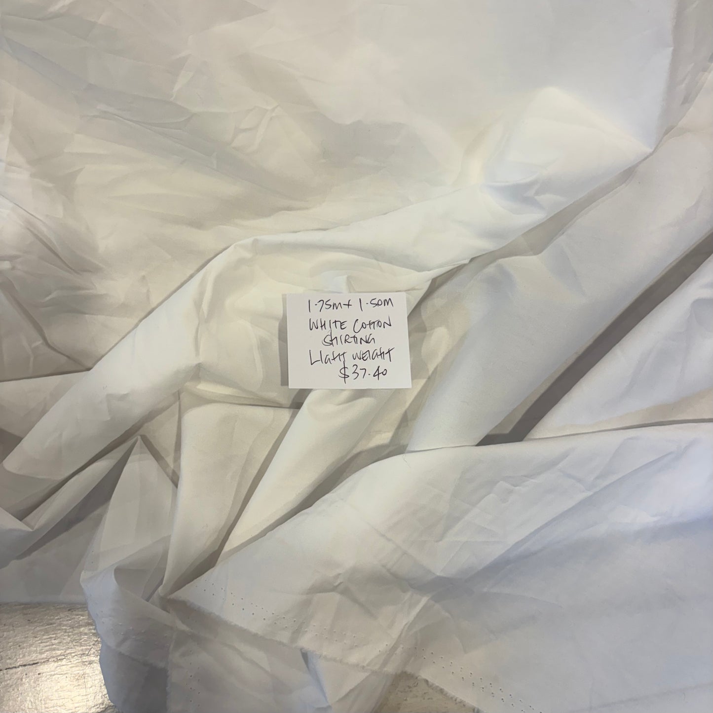 1.75m White Cotton Shirting