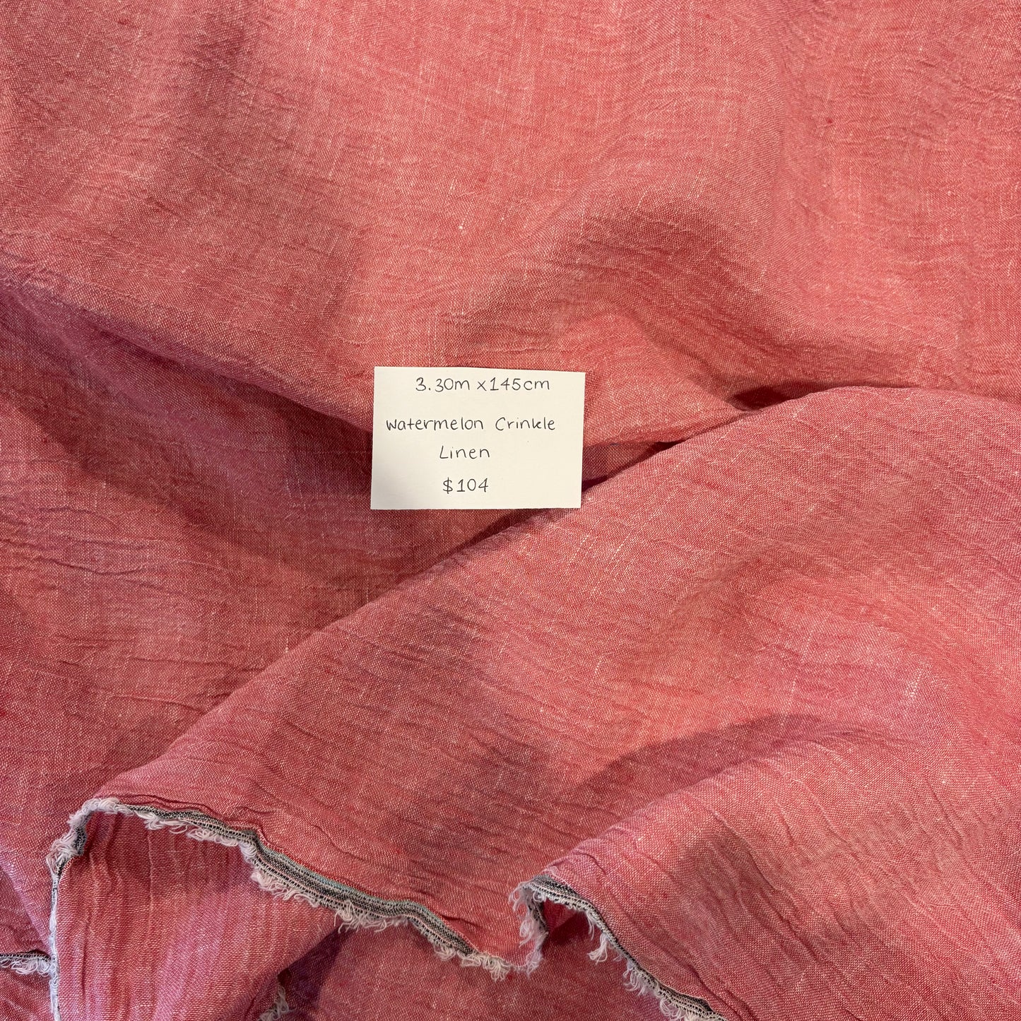 3.30m Watermelon Crinkle Linen