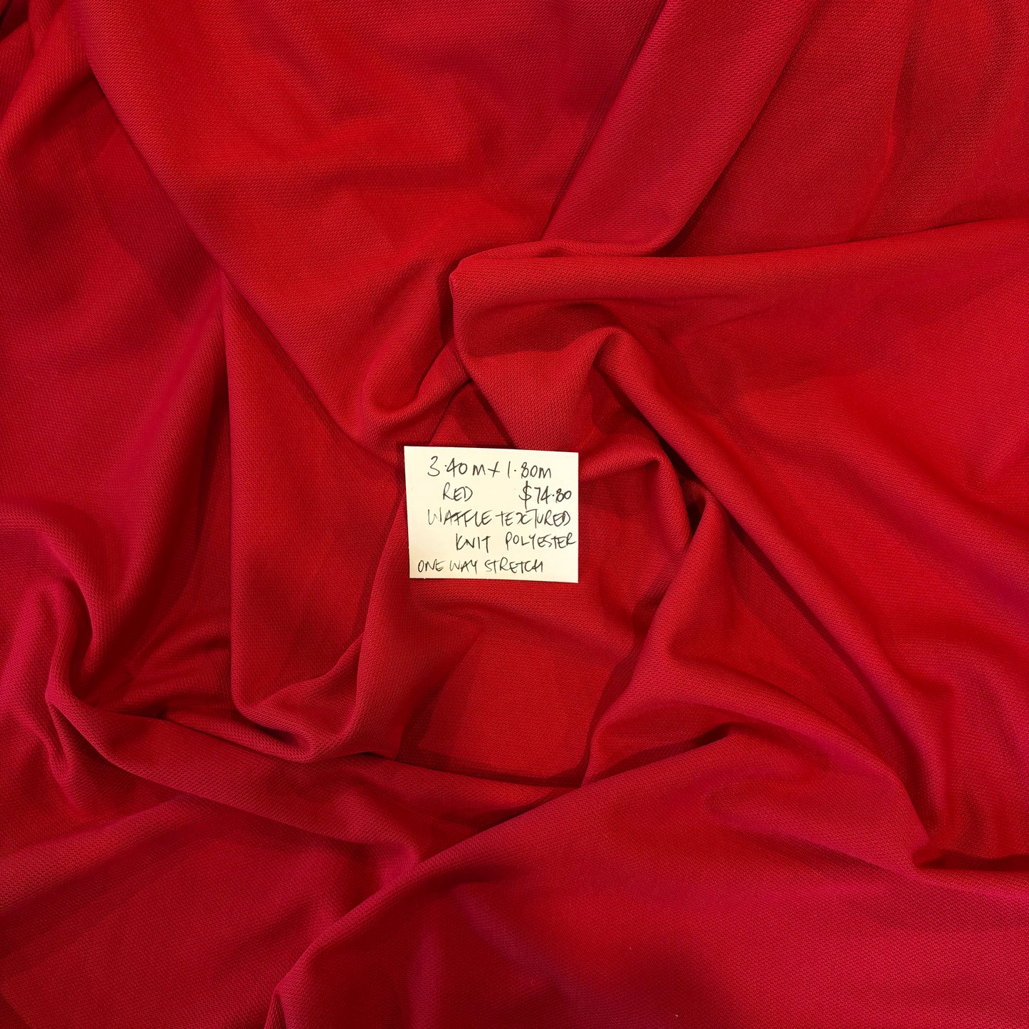 3.4m Red Waffle Textured Knit