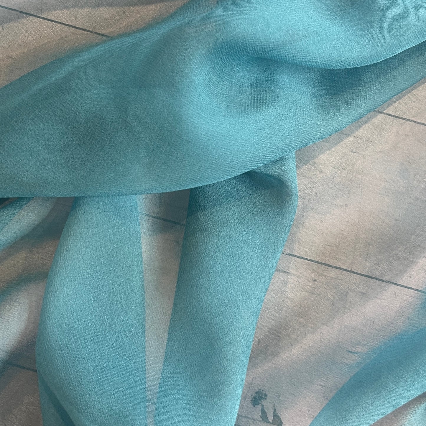 Teal waters Silk Chiffon