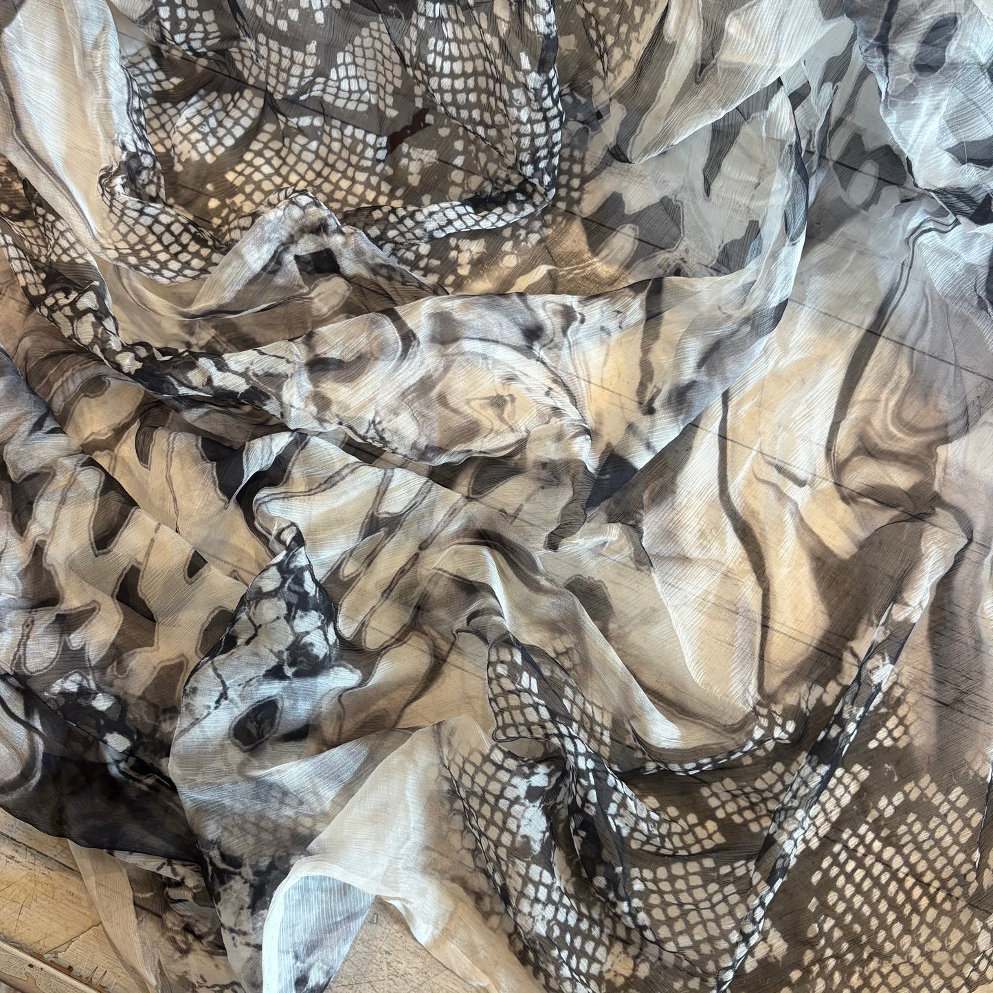2m Abstract Silk Chiffon