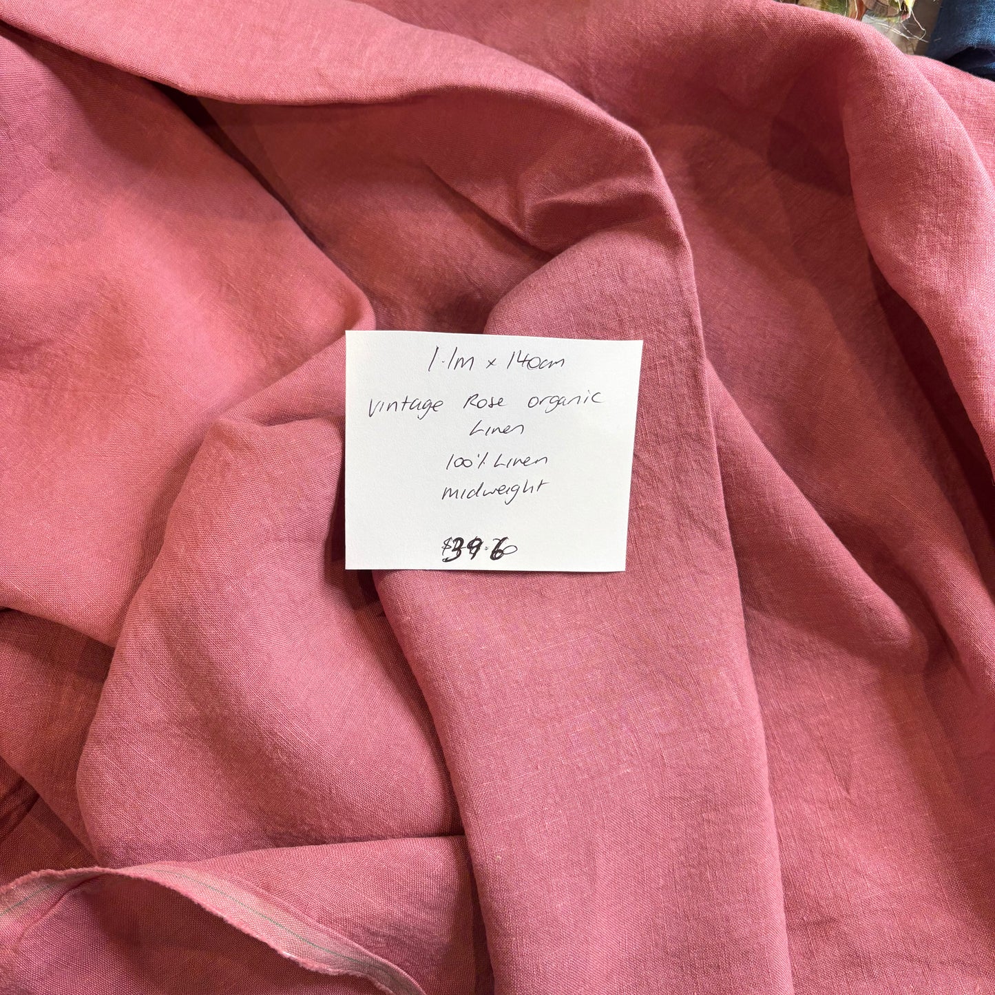 1.1m Vintage Rose Organic Linen