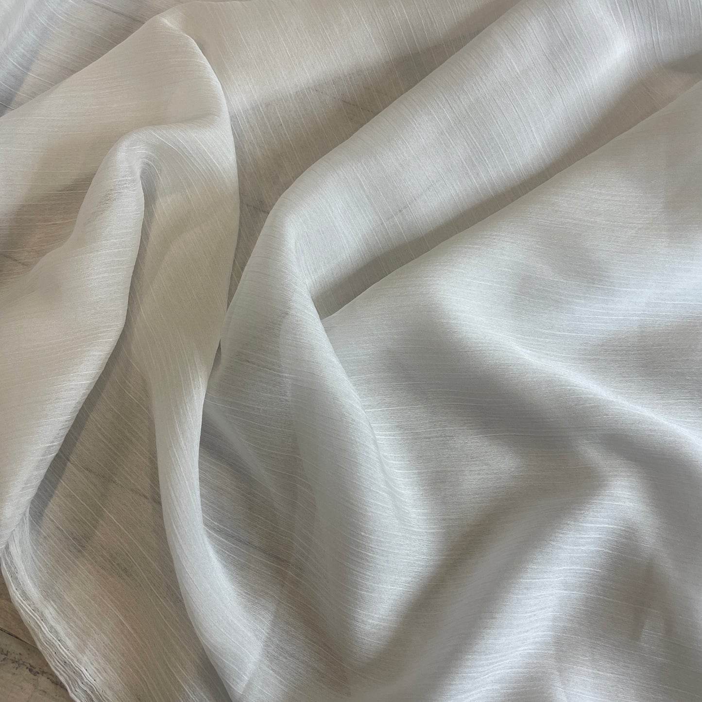White crinkle polyester chiffon