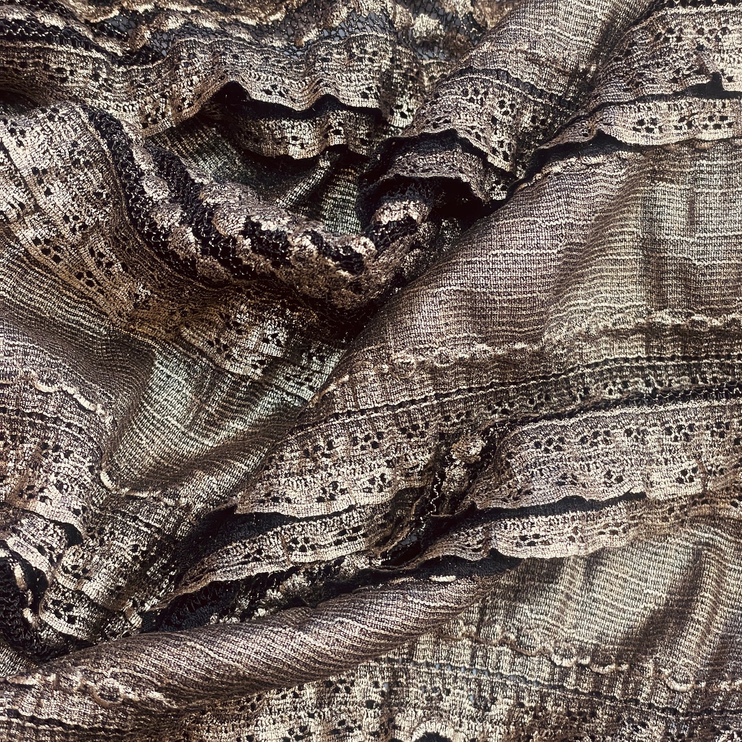 Hallie ruffled metallic stretch lace