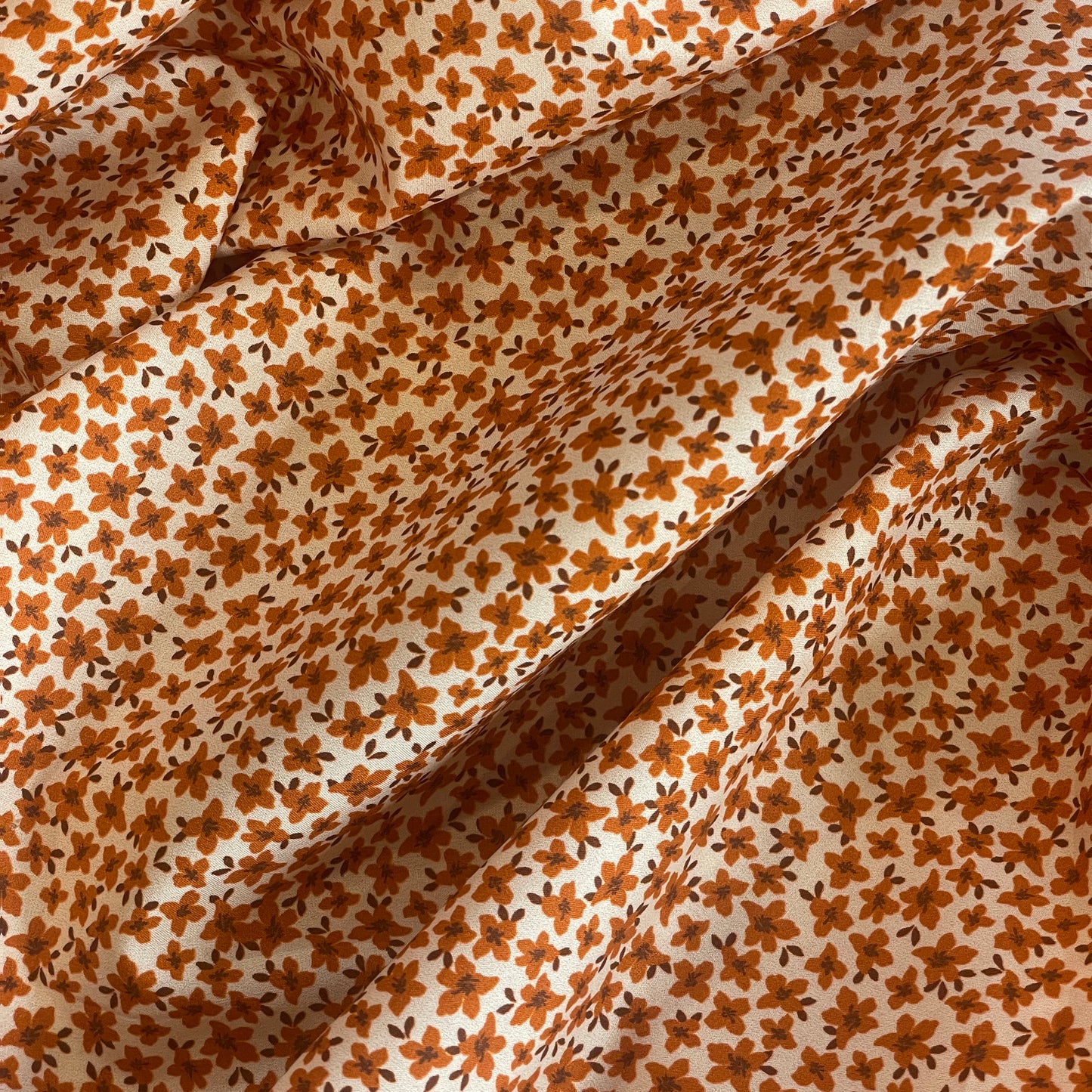 tangerine flower fields Cotton Shirting