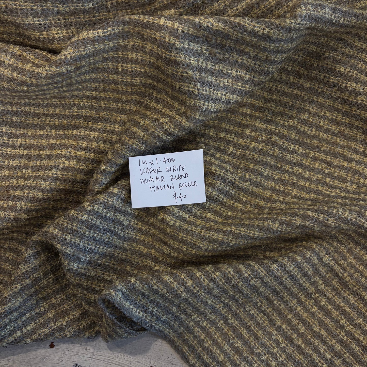 1m Wafer Stripe Mohair Blend Italian Boucle
