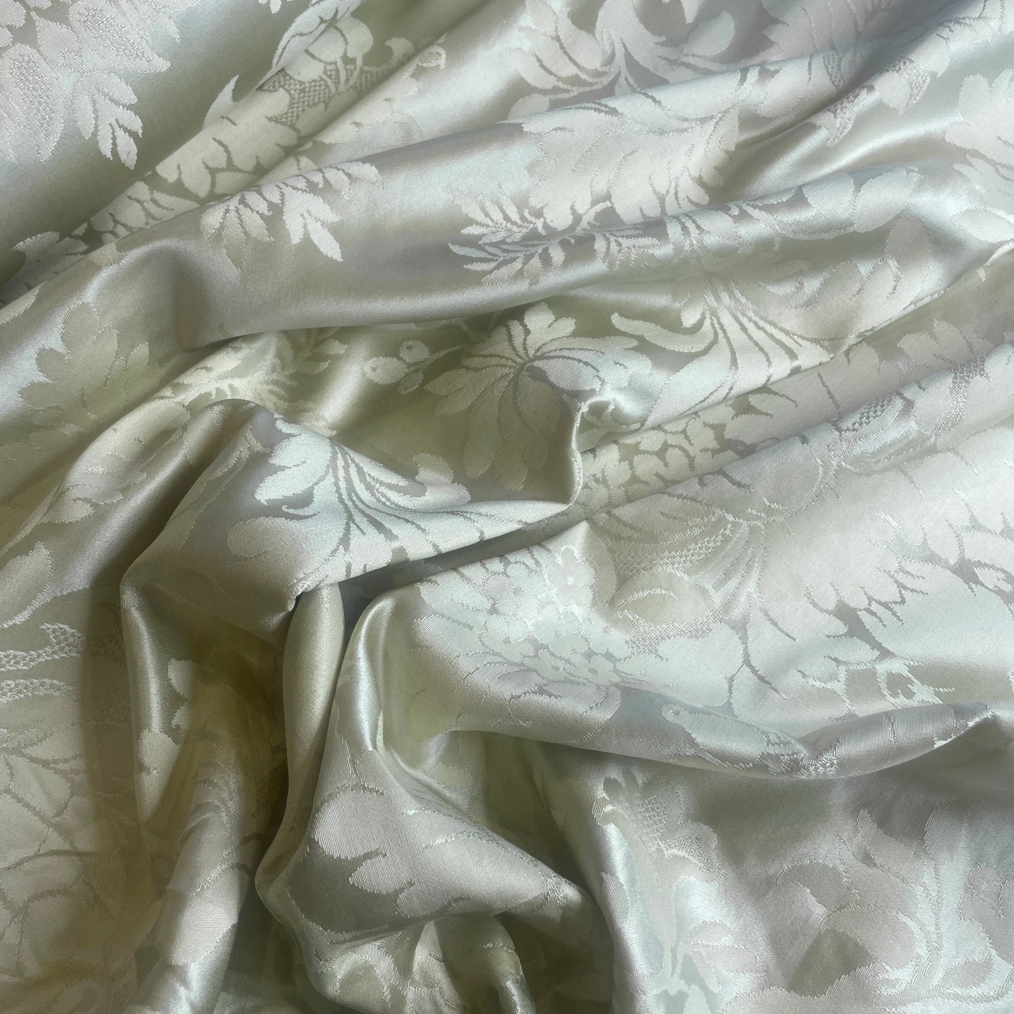 Vintage palest lime jacquard brocade