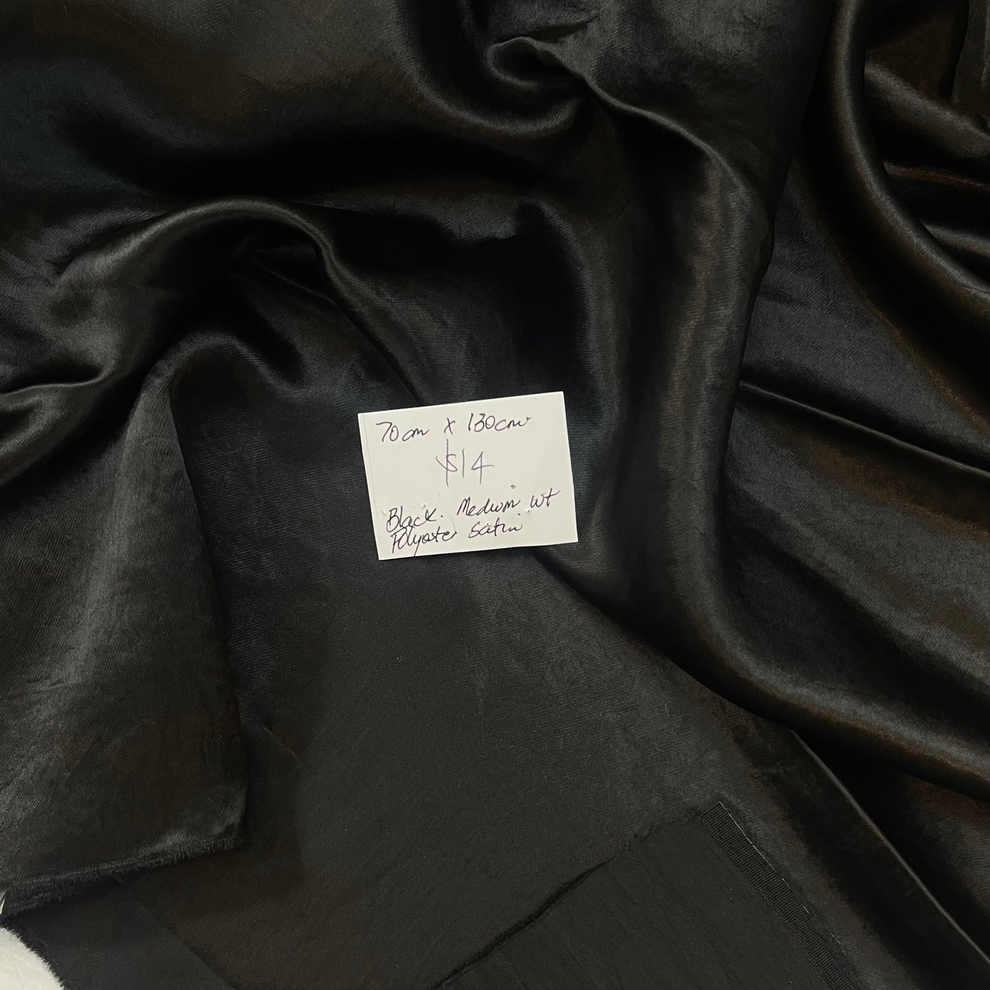 70cm Black Poly Satin