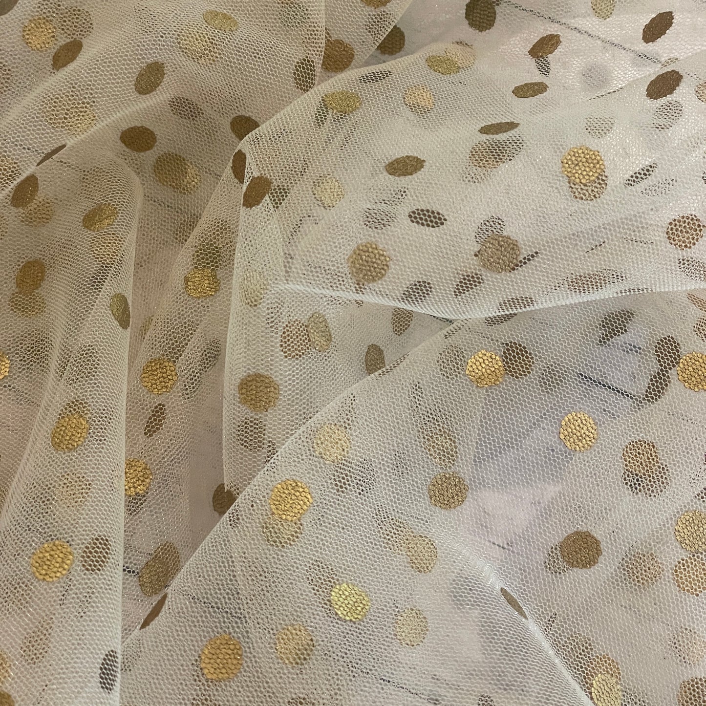 Gold metallic  Spotted Tulle