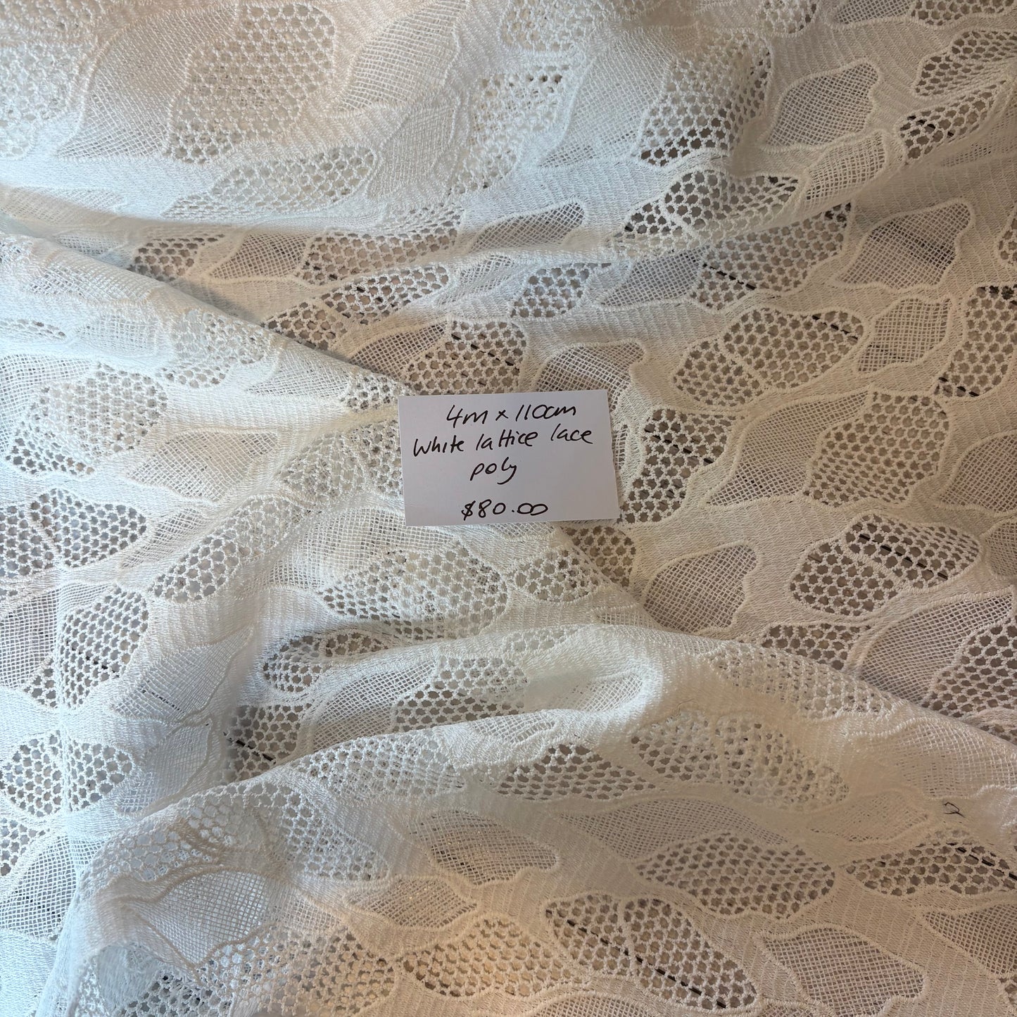 4m White Lattice Lace