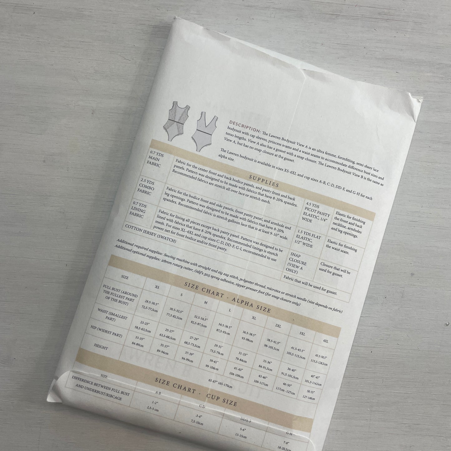 Madalynne intimates lawren bodysuit paper pattern