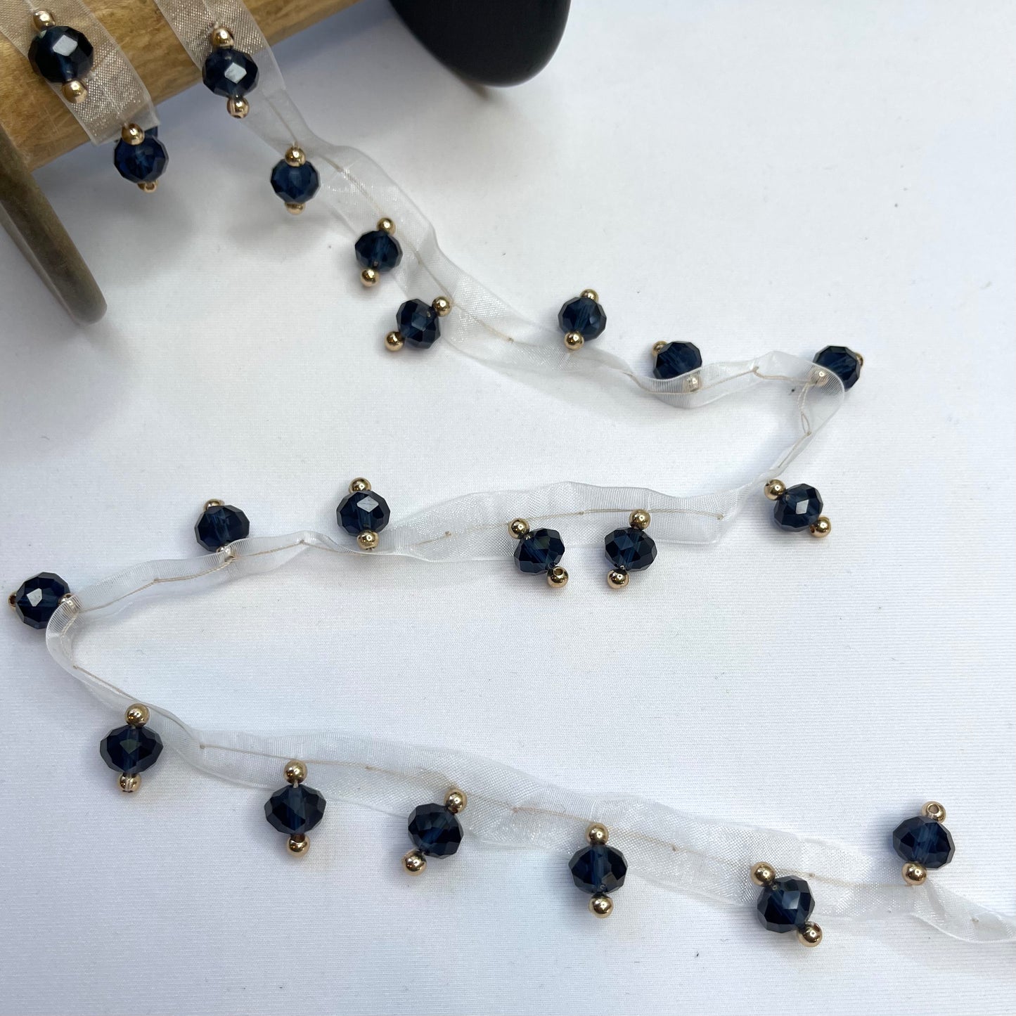 Smoke Gems Glass Large Beaded Trims