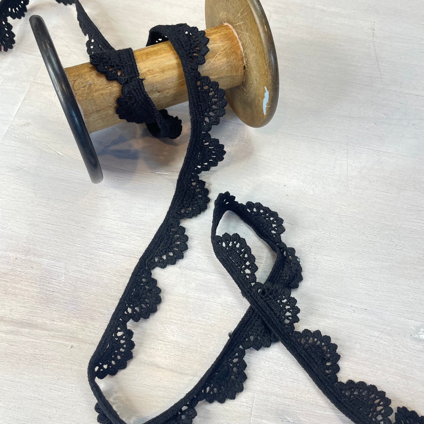 Bunting Black Crochet Trim