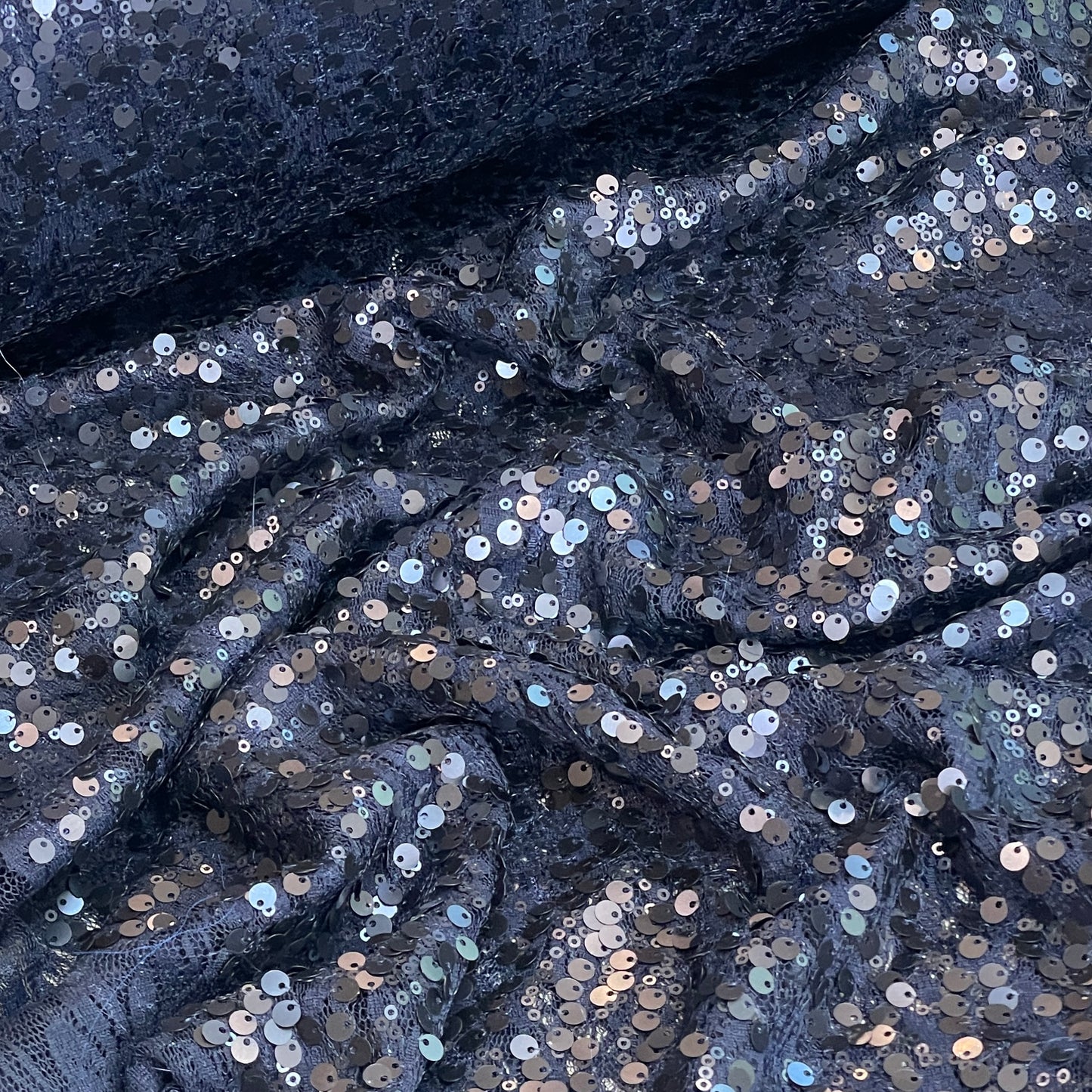Midnight ocean sequin lace
