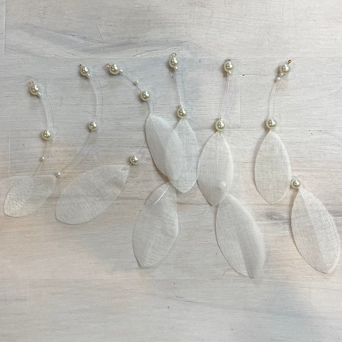 6 Pearl Beaded Flutter Trims