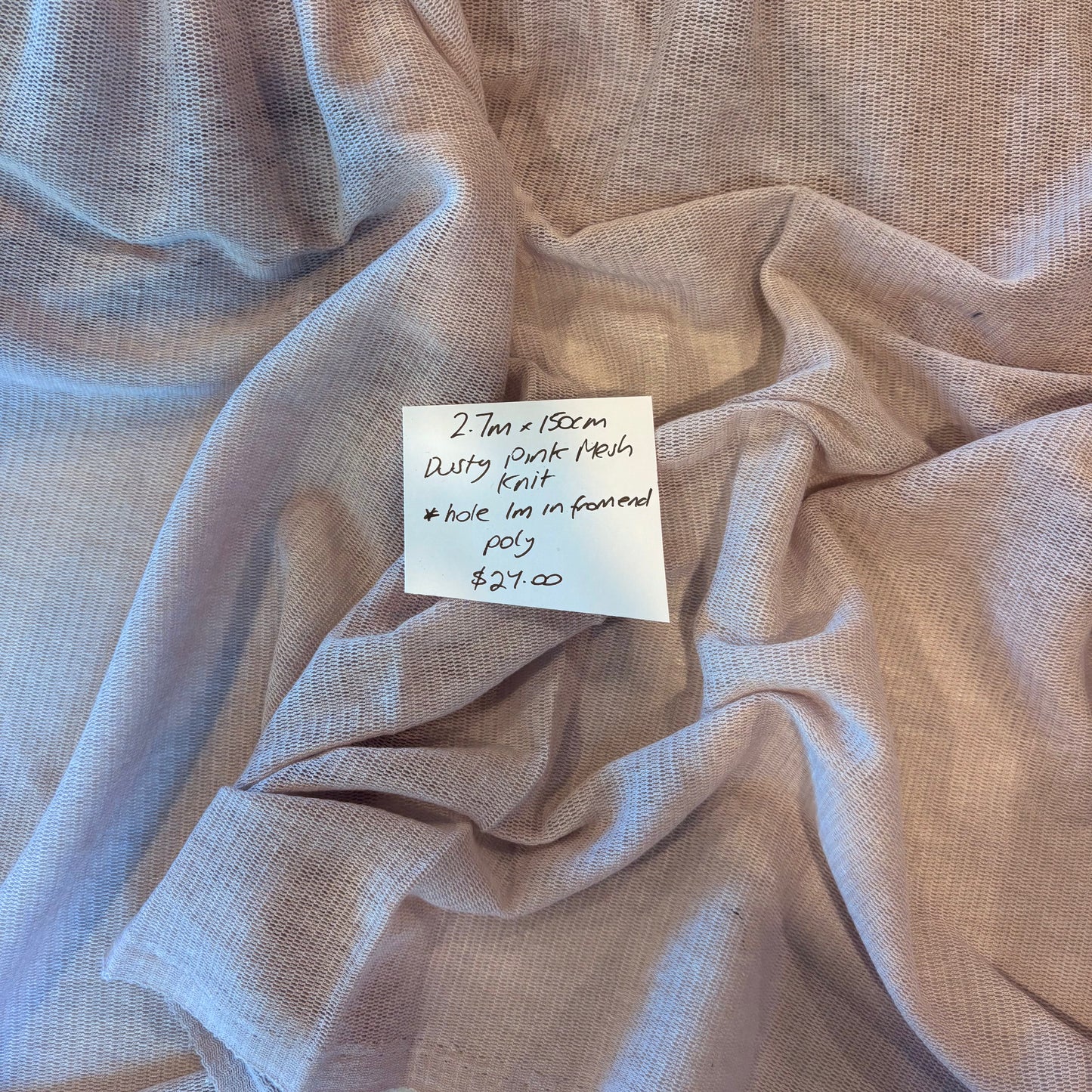 2.7m Dusty Pink Mesh Knit