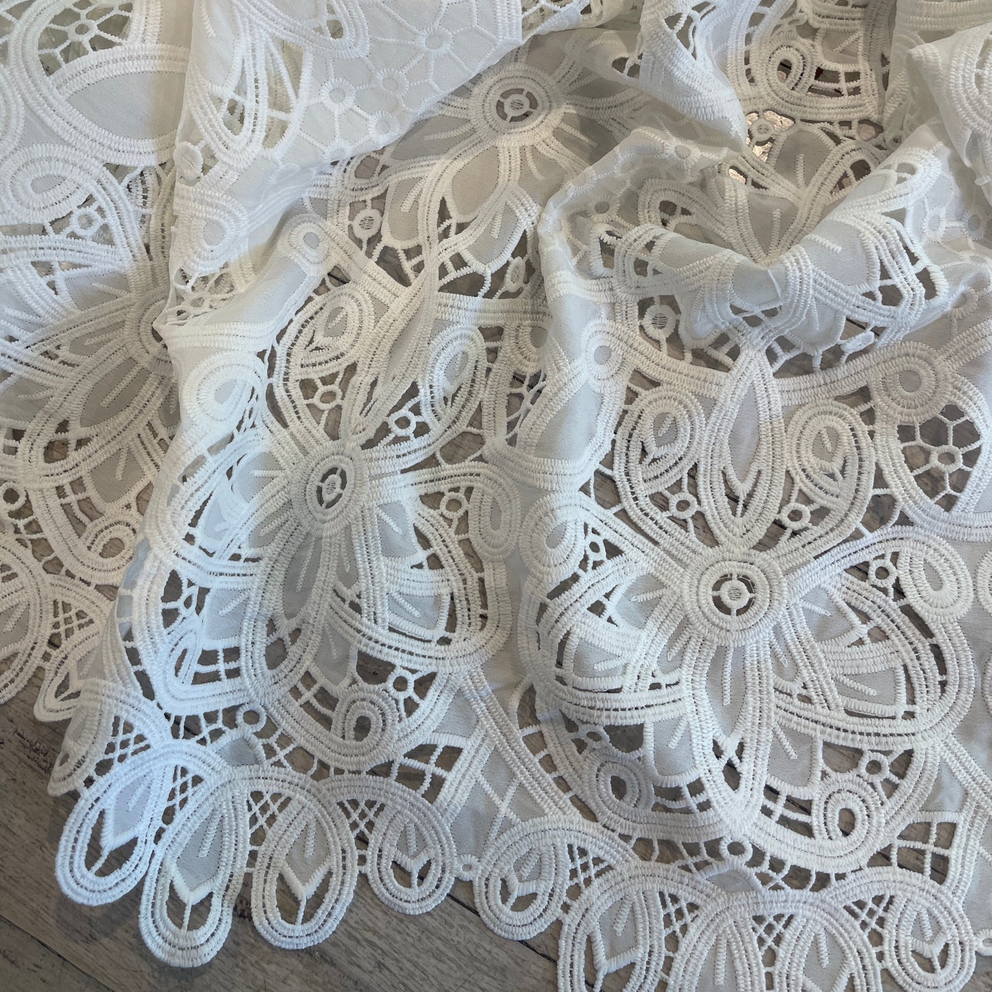 Nusa bloom embroidered cut out crepe de chine