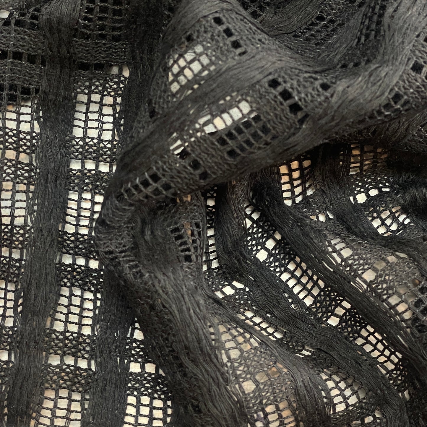 Black basket weave soft mesh
