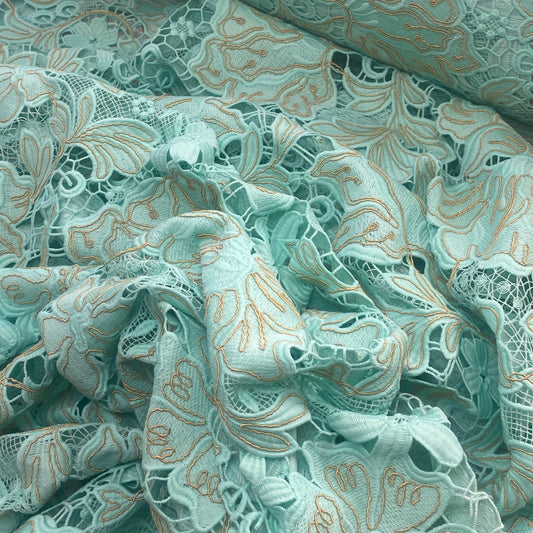 Lotus bloom embroidered guipure