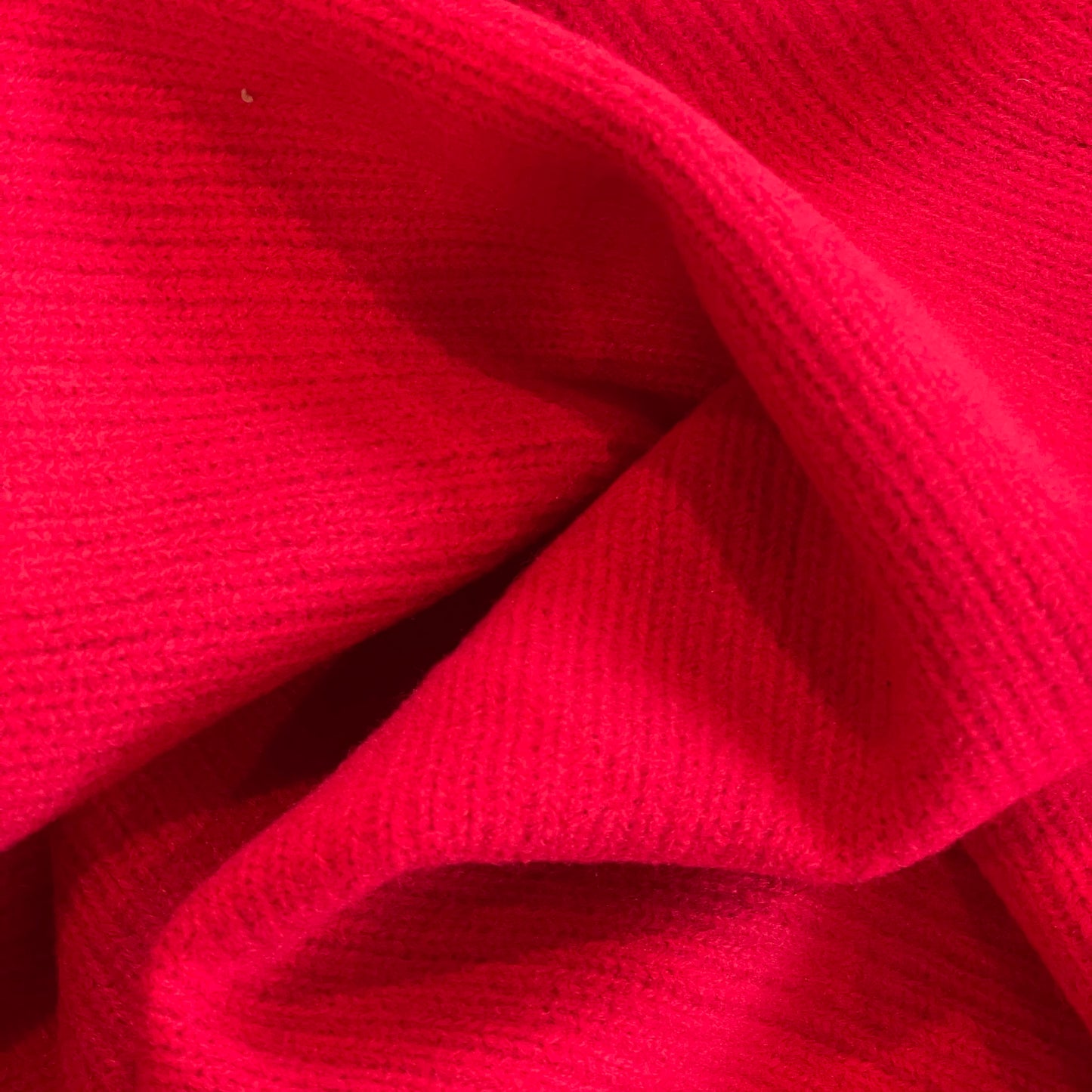 Vibrant red textured brushed knit