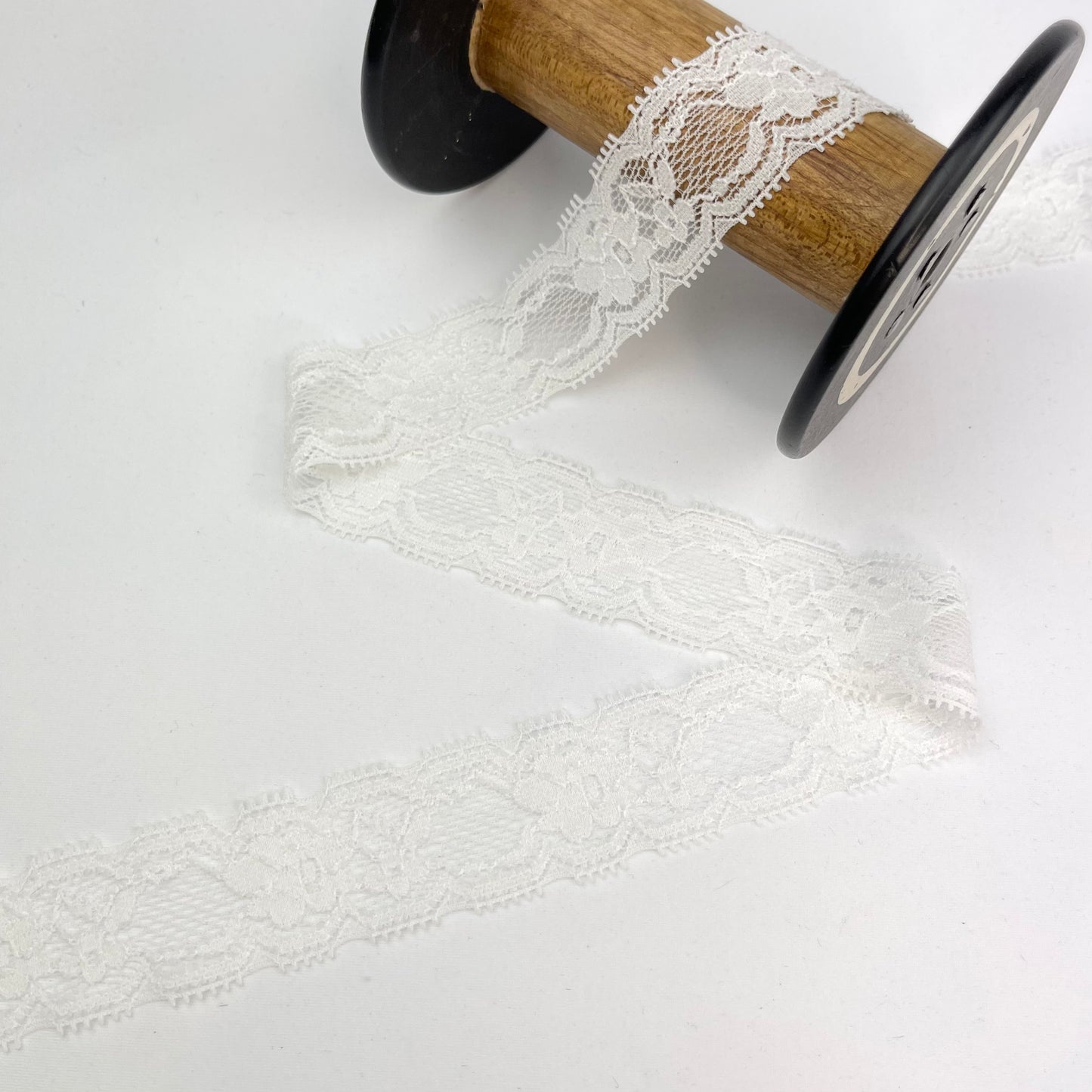 Lia White 30mm Stretch Lace