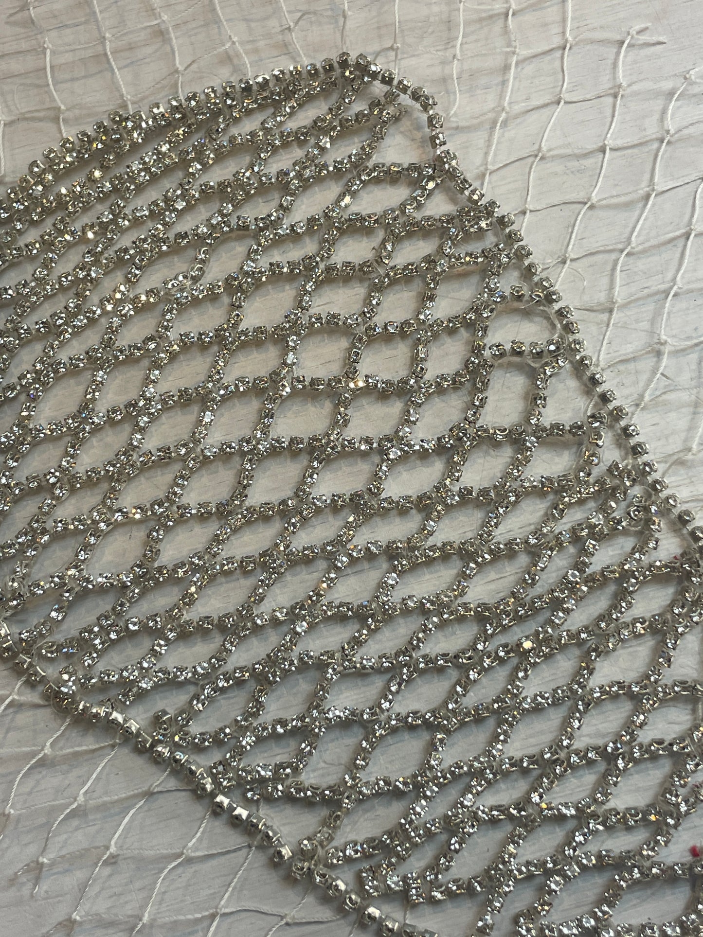 Diamanté triangular motif piece