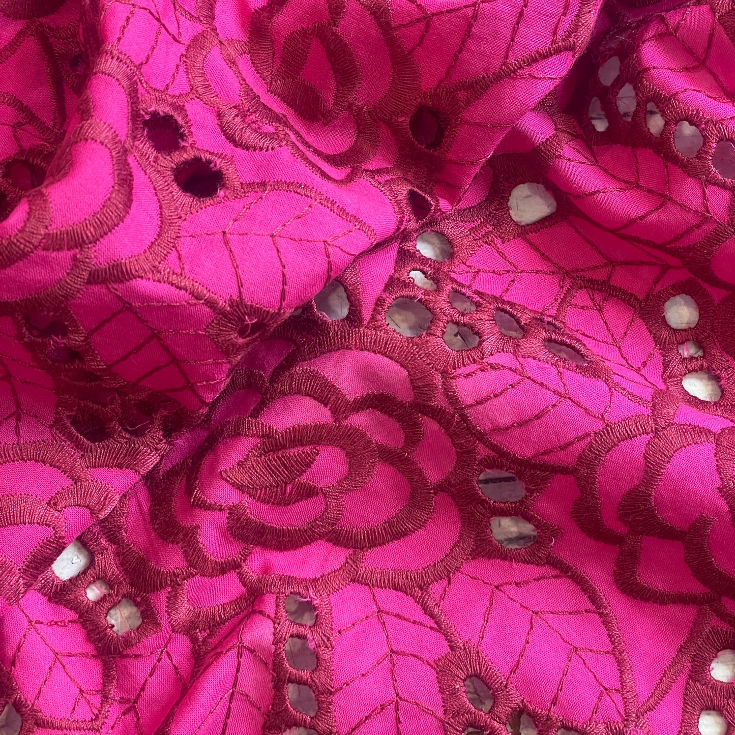 Fuchsia flowers Embroidered broderie