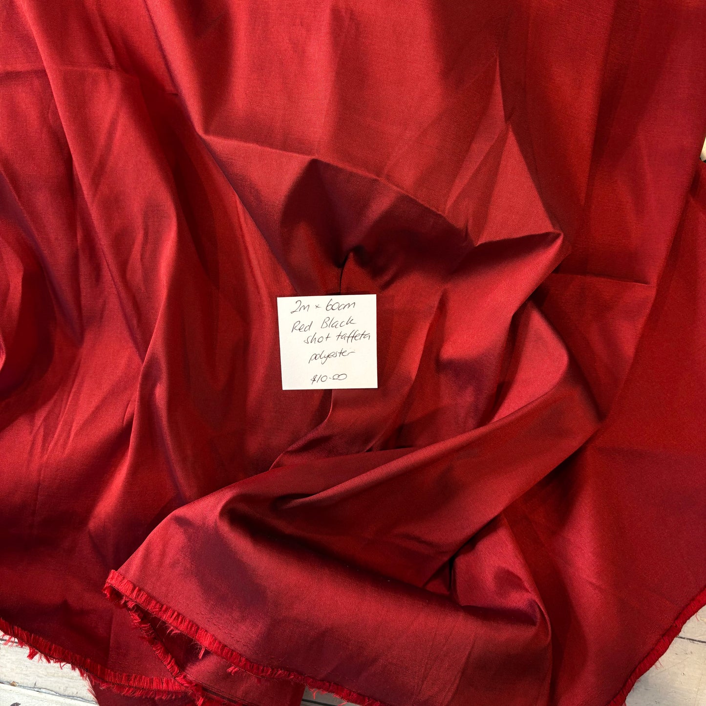 2m Red Black Shot Taffeta
