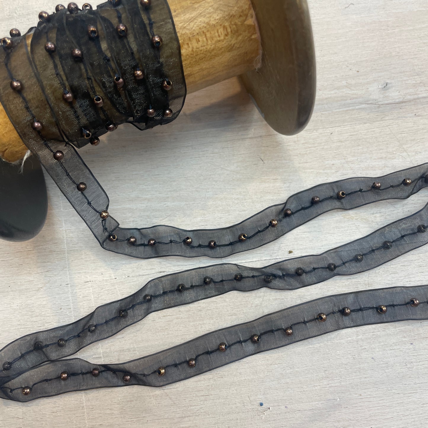 Chocolate Seed Bead Beaded Piping trim