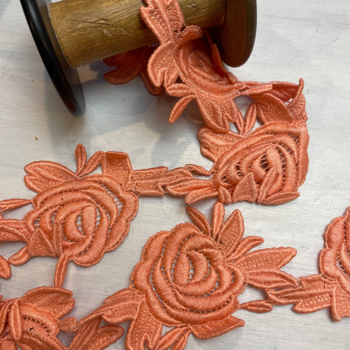 Coral rose Guipure Trim