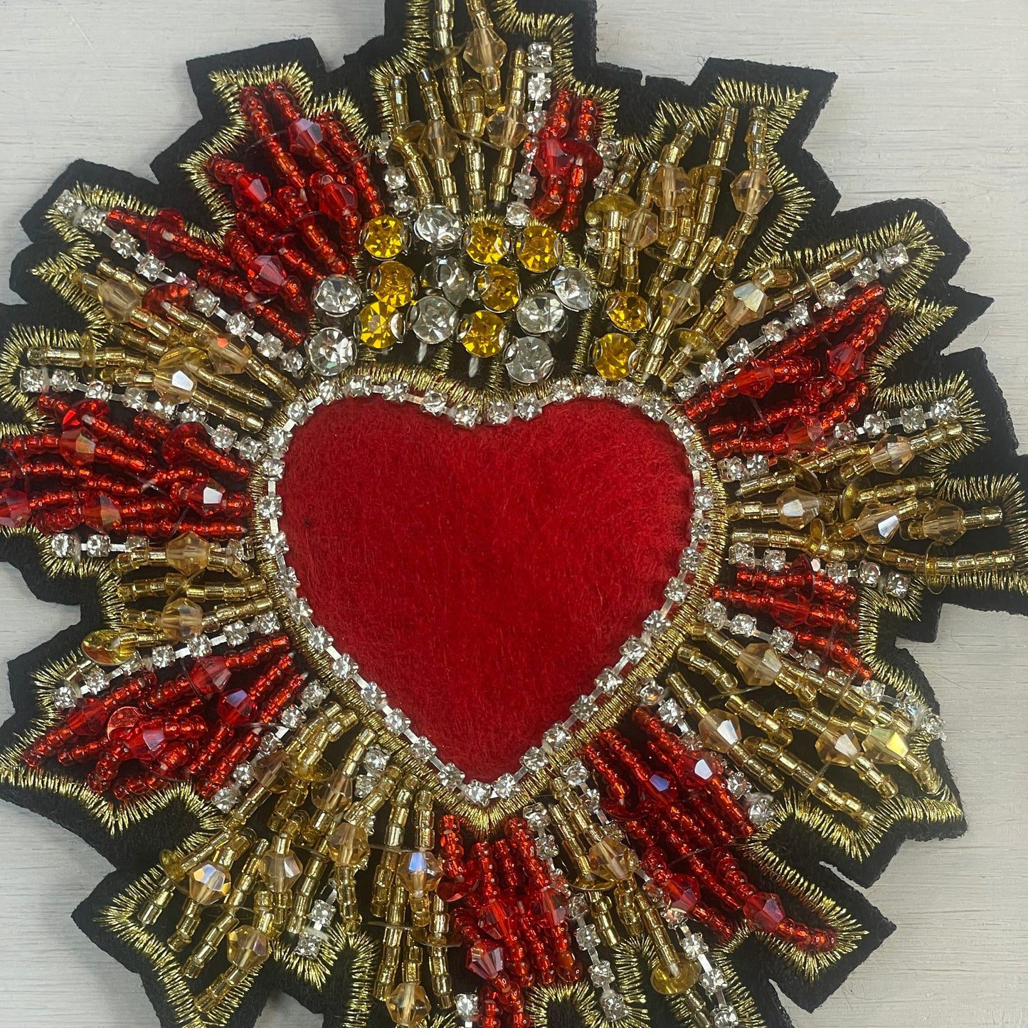 Sacred heart beaded motif
