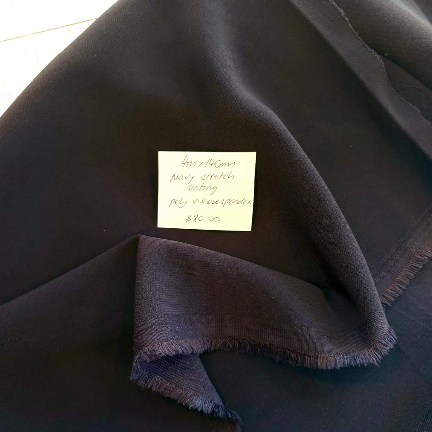 4m Navy Stretch Suiting