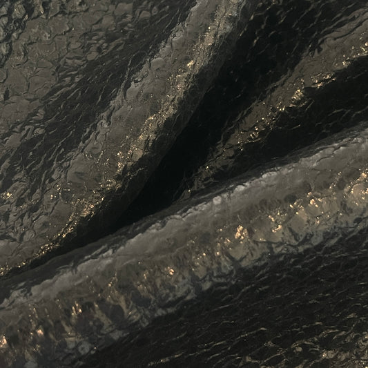 Black oil slick boucle coating