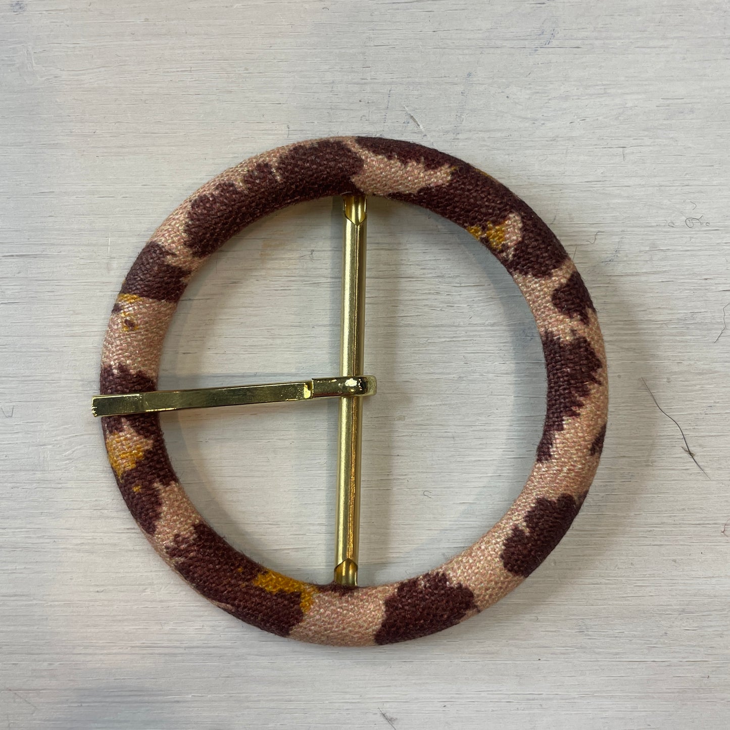 leopard print linen buckle