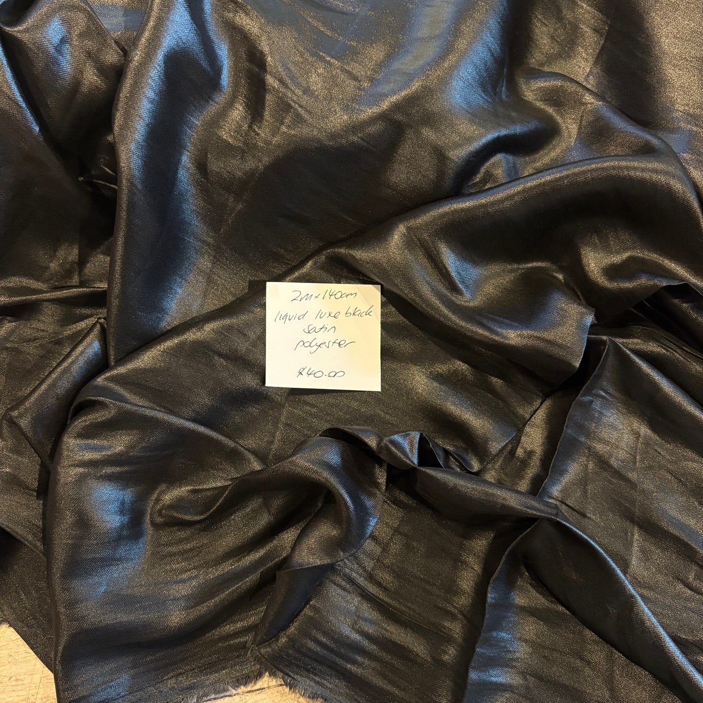2m Liquid Luxe Black Satin
