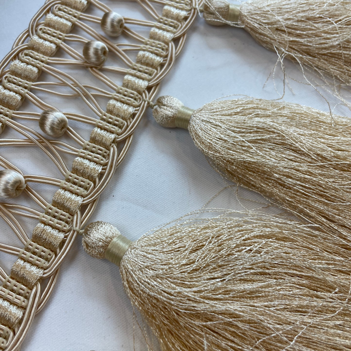 Emilia butter cream baroque tassel braid