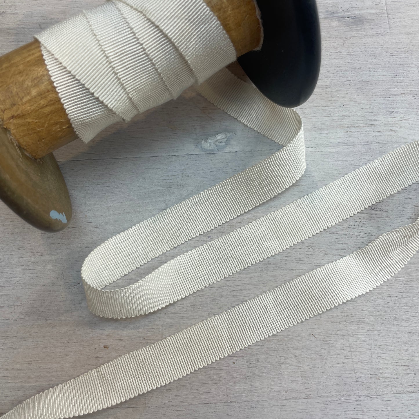 14mm Pale cream Grossgrain Ribbon