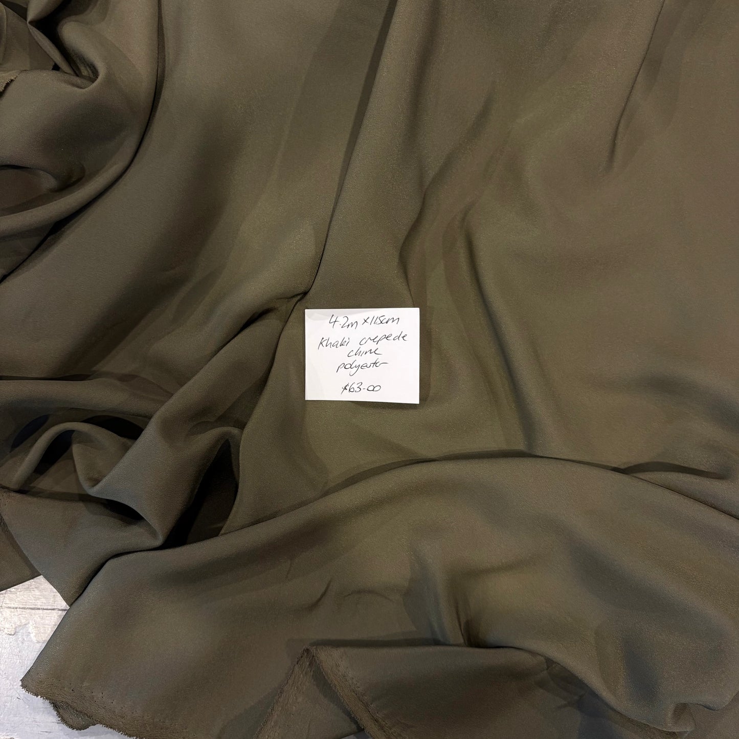 4.2m Khaki Crepe De Chine